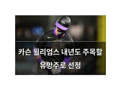카슨 윌리엄스 내년도 주목할 유망주로 선정