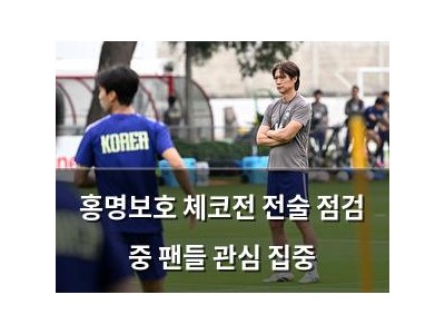홍명보호 체코전 전술 점검 중 팬들 관심 집중