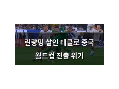 린량밍 살인 태클로 중국 월드컵 진출 위기