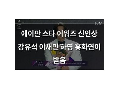 에이판 스타 어워즈 신인상 강유석 이채민 하영 홍화연이 받음