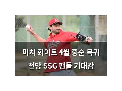 미치 화이트 4월 중순 복귀 전망 SSG 팬들 기대감
