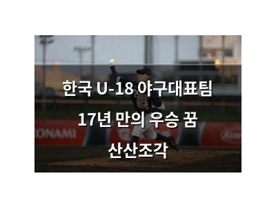 한국 U-18 야구대표팀 17년 만의 우승 꿈 산산조각