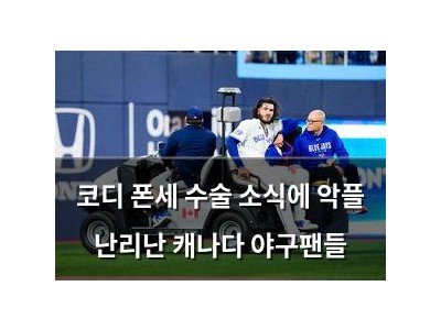 코디 폰세 수술 소식에 악플 난리난 캐나다 야구팬들