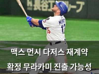 맥스 먼시 다저스 재계약 확정 무라카미 진출 가능성 낮아져