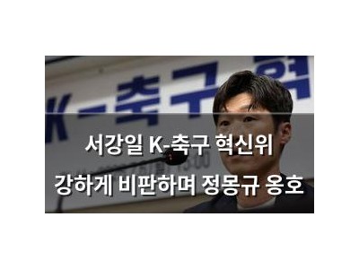 서강일 K-축구 혁신위 강하게 비판하며 정몽규 옹호