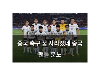 중국 축구 꿈 사라졌네 중국 팬들 분노