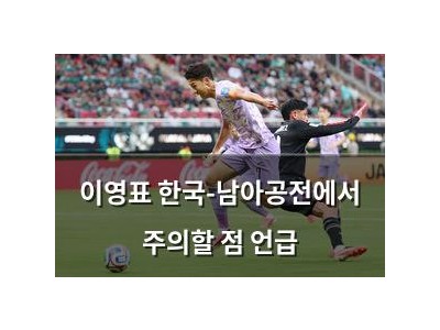 이영표 한국-남아공전에서 주의할 점 언급