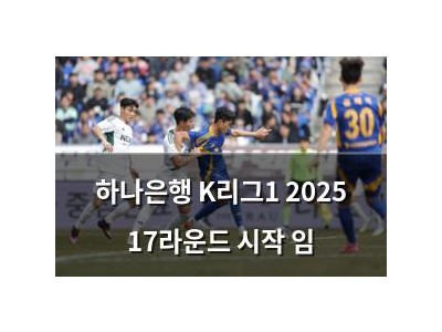 하나은행 K리그1 2025 17라운드 시작 임
