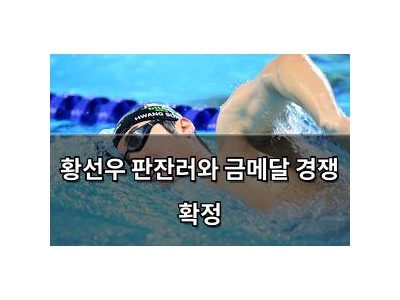 황선우 판잔러와 금메달 경쟁 확정