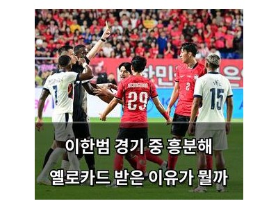 이한범 경기 중 흥분해 옐로카드 받은 이유가 뭘까